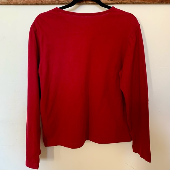 Woolrich—Embroidered Sheep, Long Sleeve Tee (Red, Size Medium) - Picture 5 of 5